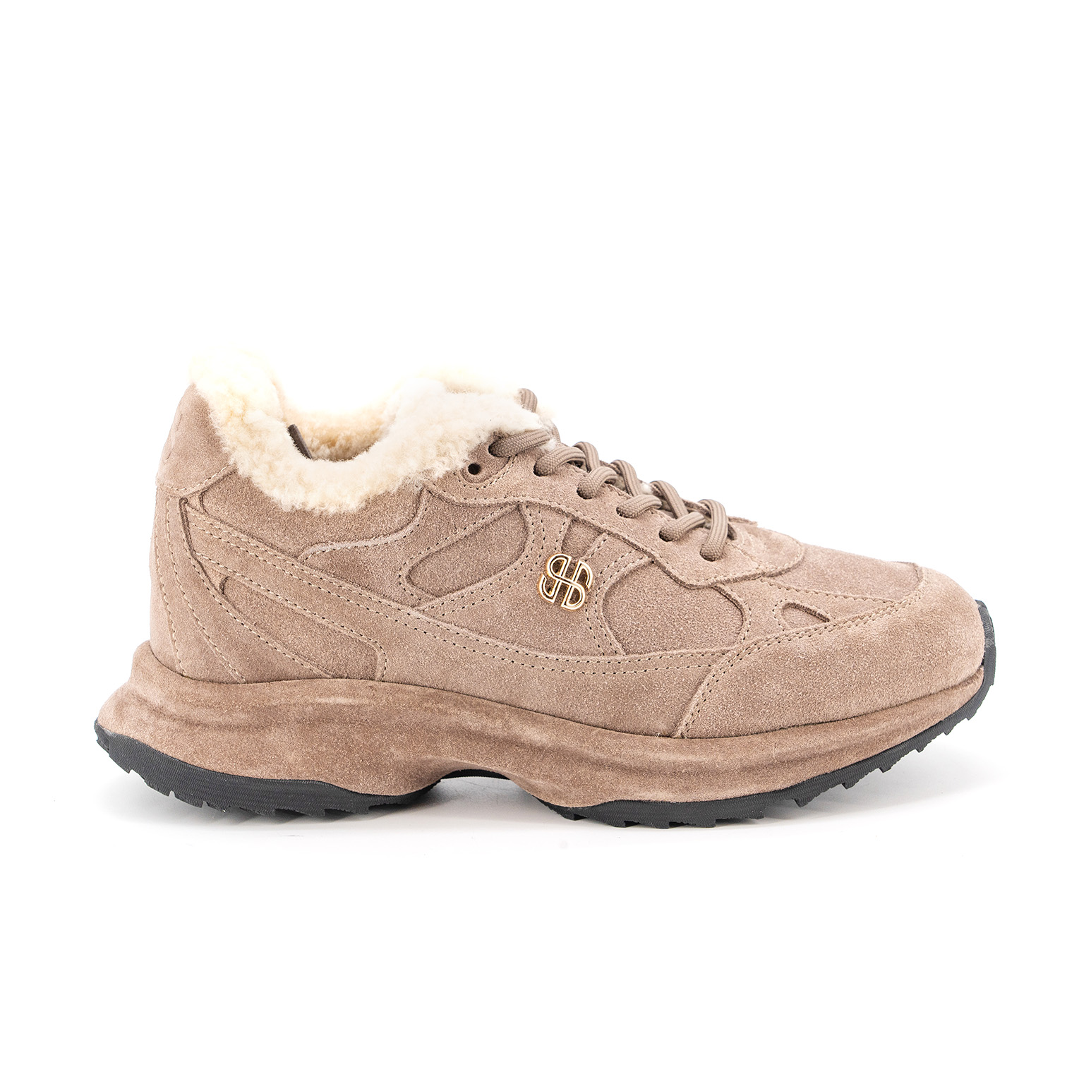GIO FW2702/26W Кроссовки жен зима замша беж