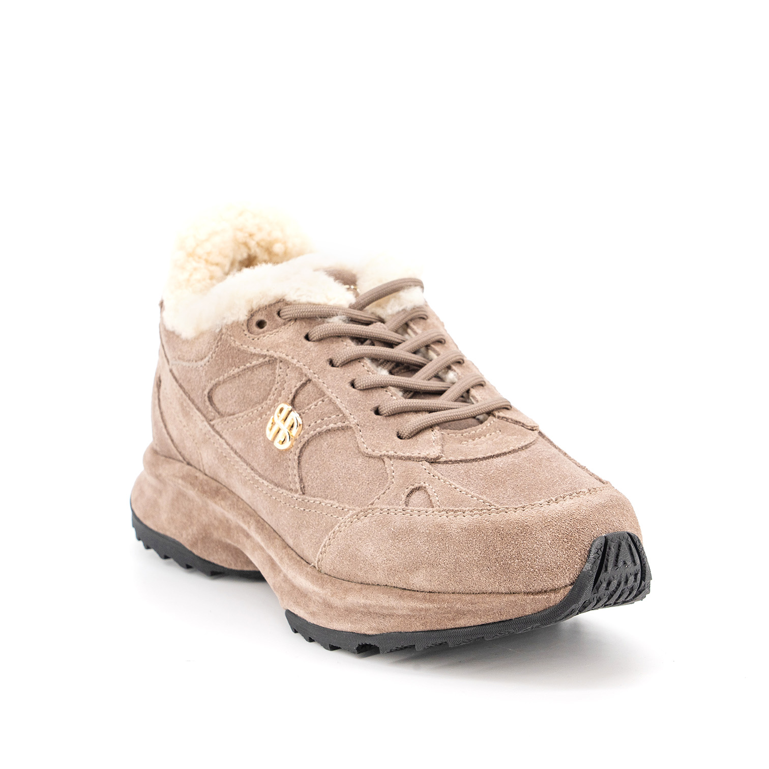 GIO FW2702/26W Кроссовки жен зима замша беж